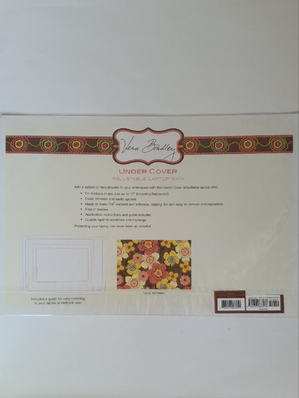 Vera Bradley Under Cover Adjustable Laptop Skin + Free Gift - Picture 2 of 7
